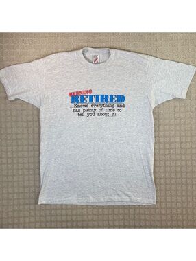 Vintage 1991 Retired Funny Graphic T Shirt XL USA